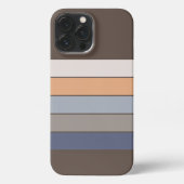 Cool Donkerblauw Beige Sinaasappel Grijze Art Stri iPhone Hoesje (Achterkant)