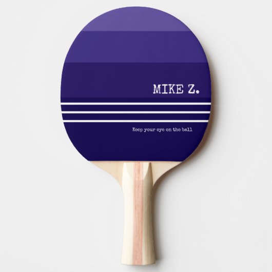 Cool Donkerblauw gestreept Tafeltennisbatje (Voorkant)