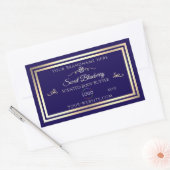 Cool Donkerblauw Product Label Goud Lijst met Logo (Envelop)