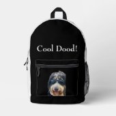 "Cool Dood!" Cute Dog Wearing Sunglasses Backpack Bedrukte Rugzak (Voorkant)