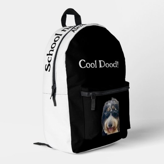 "Cool Dood!" Mooie hond met zonnebril rugzak (Achterkant Hoek Links)