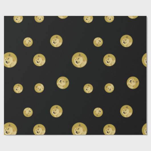 Cool Doquote in Cryptocurrency Coin Sign Pattern Cadeaupapier (Vlak)