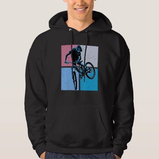 Cool DownHill Mountain Bike Design for Hardcore Cy Hoodie (Voorkant)