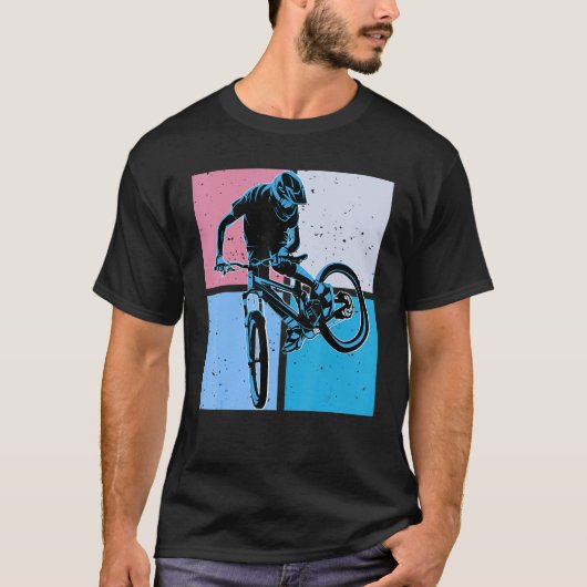 Cool DownHill Mountain Bike Design for Hardcore Cy T-shirt (Voorkant)