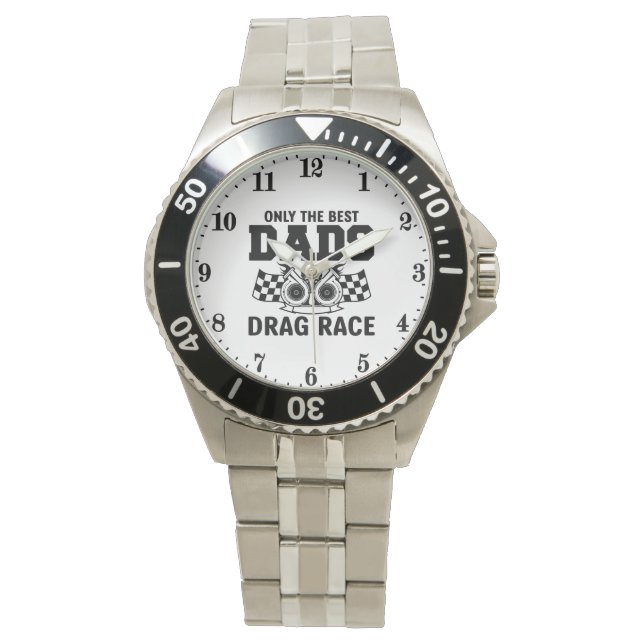 Cool Drag racen Papa woordkunst Horloge (Voorkant)
