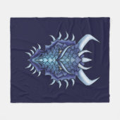 Cool Dragon Art - Paarse Blue Magical Dragon Head Fleece Deken (Voorkant (Horizontaal))