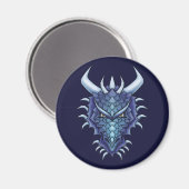 Cool Dragon Art - Paarse Blue Magical Dragon Head Magneet (Voorkant / Achterkant)