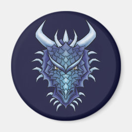 Cool Dragon Art - Paarse Blue Magical Dragon Head Magneet