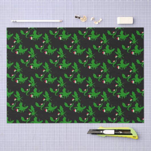 Cool Dragon Black Green Tissuepapier (Craft)
