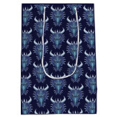 Cool Dragon Head Blue Fantasy DND Name Medium Cadeauzakje (Achterkant)