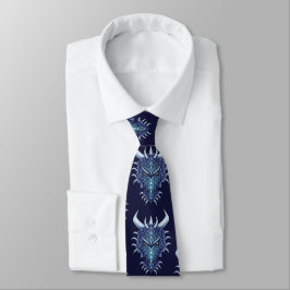 Cool Dragon Head Blue Fantasy Dungeons en Dragons Stropdas