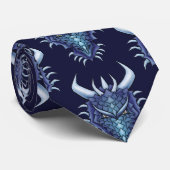 Cool Dragon Head Blue Fantasy Dungeons en Dragons Stropdas (Opgerold)