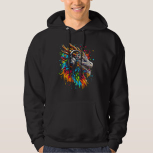 Cool Dragon Headphone Muziek Art Kerstmis Verjaard Hoodie