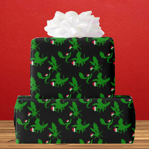 Cool Dragon Kerstmis Cadeaupapier