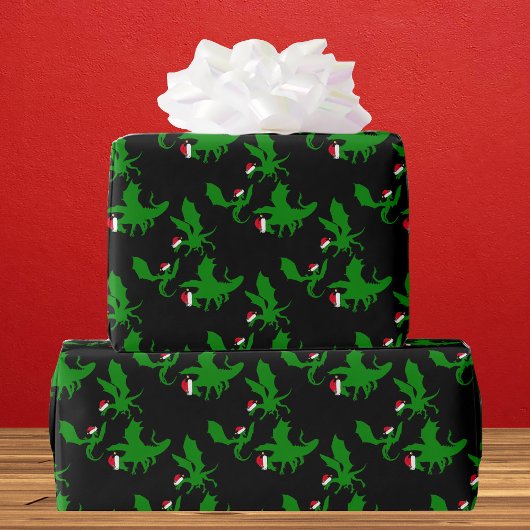 Cool Dragon Kerstmis Cadeaupapier