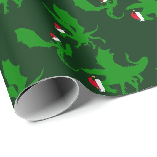 Cool Dragon Kerstmis Cadeaupapier (Rol Hoek)