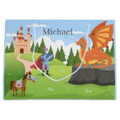 Cool dragon knight lovers voegen naam toe groot cadeauzakje (Voorkant)