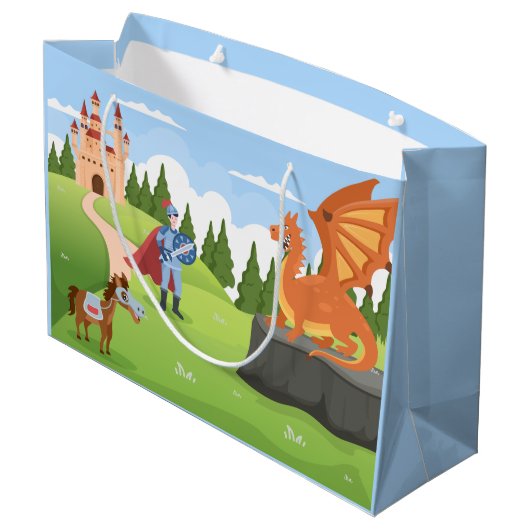 Cool dragon knight lovers voegen naam toe groot cadeauzakje (Achterkant Gekanteld)