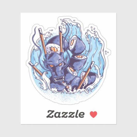 Cool Dragon SUSHI Anime Afbeeldingen Beheer Eten K Sticker (Vel)