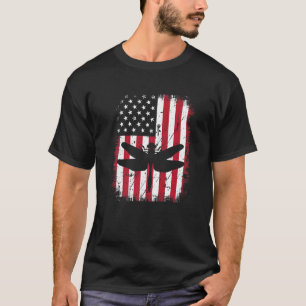  Cool Dragonfly Animal Retro USA American F T-shirt