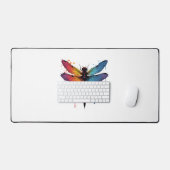 Cool Dragonfly op kleurrijke geschilderde Dragonfl Bureaumat (Keyboard & Muis)