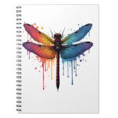Cool Dragonfly op kleurrijke geschilderde Dragonfl Notitieboek (Voorkant)