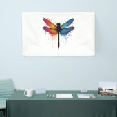 Cool Dragonfly op kleurrijke geschilderde Dragonfl Spandoek (Beurs)