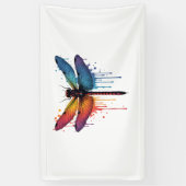 Cool Dragonfly op kleurrijke geschilderde Dragonfl Spandoek (Verticaal)
