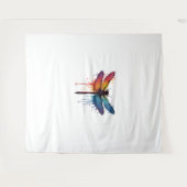 Cool Dragonfly op kleurrijke geschilderde Dragonfl Wandkleed (Voorkant (horizontaal))