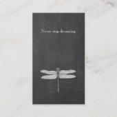 Cool Dragonfly Rustic Natuur Chalkboard Visitekaartje (Voorkant)
