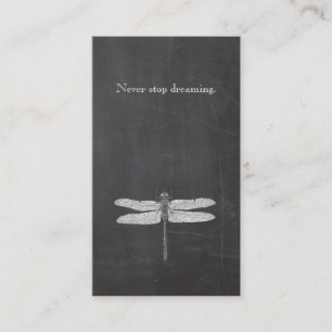 Cool Dragonfly Rustic Natuur Chalkboard Visitekaartje