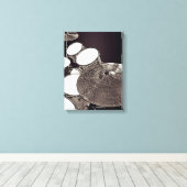 Cool Drum Kit Canvas Drummer Art Snare Cymbal (Insitu (Houten vloer))