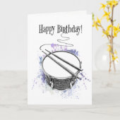 Cool Drum Musician Jazz Rock & Roll Birthday Music Kaart (Gele Bloem)