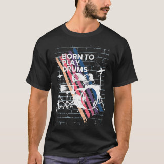 Cool drumkit doorsijpelen trommeltrommel t-shirt