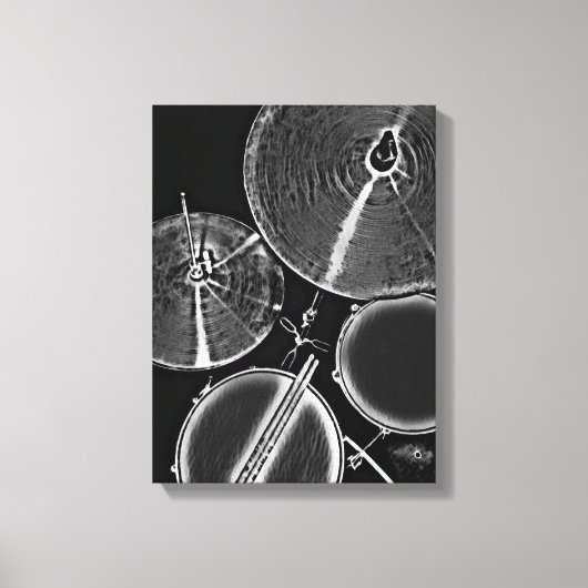 Cool Drummer Art Drum Kit Canvas Snare Drumsticks Afdruk (Voorkant)
