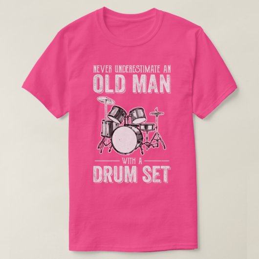 Cool Drummer Art Men Dad Drum Set Player Drum Kit T-shirt (Design voorkant)