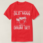 Cool Drummer Art Men Dad Drum Set Player Drum Kit T-shirt (Design voorkant)