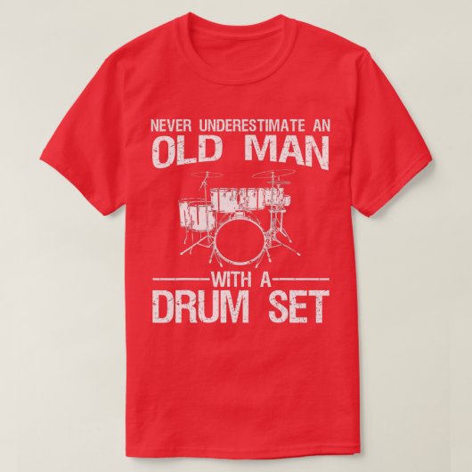 Cool Drummer Art Men Dad Drum Set Player Drum Kit T-shirt (Design voorkant)