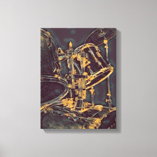 Cool Drummer Art on Canvas - Drum Kit met Cymbals