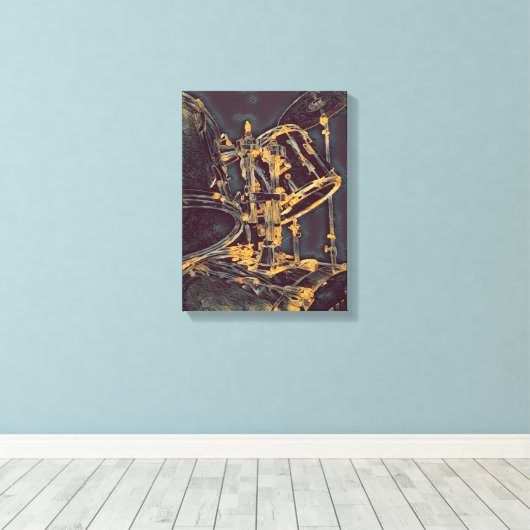 Cool Drummer Art on Canvas - Drum Kit met Cymbals Afdruk (Insitu (Houten vloer))