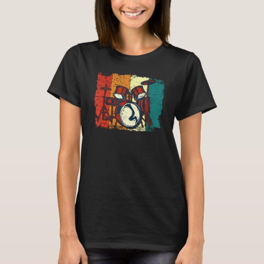 Cool Drumset van Drummer Retro Drumming Gifts Drum T-shirt (Voorkant)