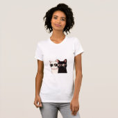 Cool Dual-Cat Sunglasses T-Shirt (Voorkant volledig)