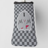 Cool Dual Grijs Geruit Monogram Golfheadcover (Draai 90)
