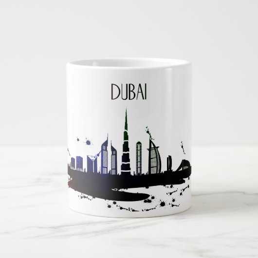 Cool Dubai city skyline uitzicht ontwerp Grote Koffiekop (Voorkant)