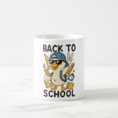 Cool Duck Back to School Design Funny Cartoon Goos Koffiemok (Center)