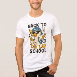 Cool Duck Back to School Design Funny Cartoon Goos Tri-Blend Shirt