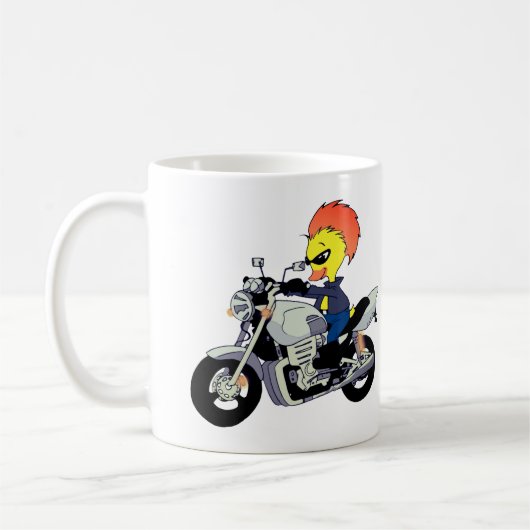 Cool Duck Riding a Motorcycle Koffiemok (Links)