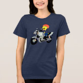 Cool Duck Riding a Motorcycle Tri-Blend Shirt (Voorkant)