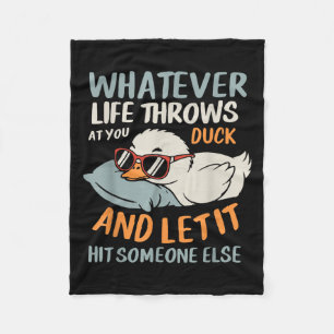 Cool Duck Shirt Funny Laat het iemand anders raken Fleece Deken