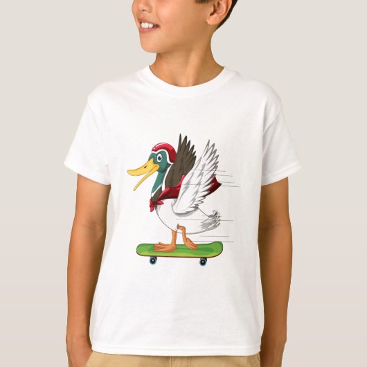 Cool Duck Skateboard Kinder T-Shirt Design – Leuk! (Voorkant)